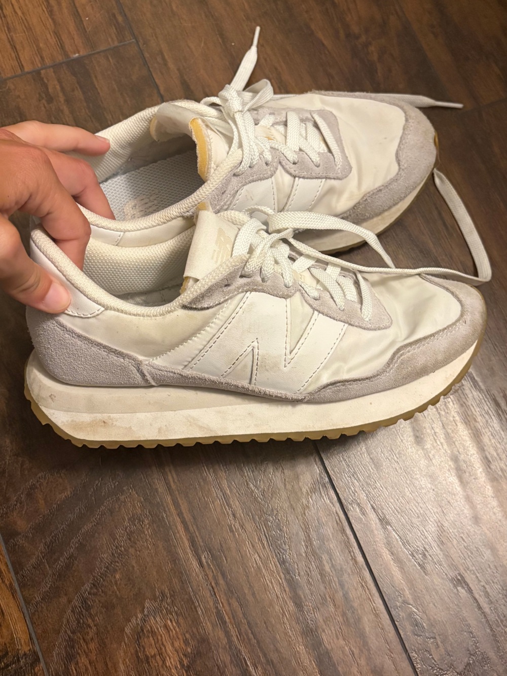New Balance White Beige Sneakers